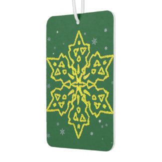 Gold Snowflake Car Air Freshener