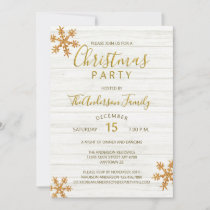 Gold Snowflake Chic Modern Christmas Party