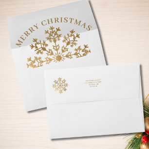 Gold Snowflake Christmas  Envelope