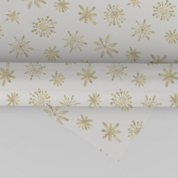 Gold Snowflake Christmas Wrapping Paper by ChristmasPaperCo at Zazzle
