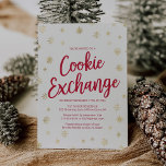 Gold Snowflake Cookie Exchange Invitation at Zazzle