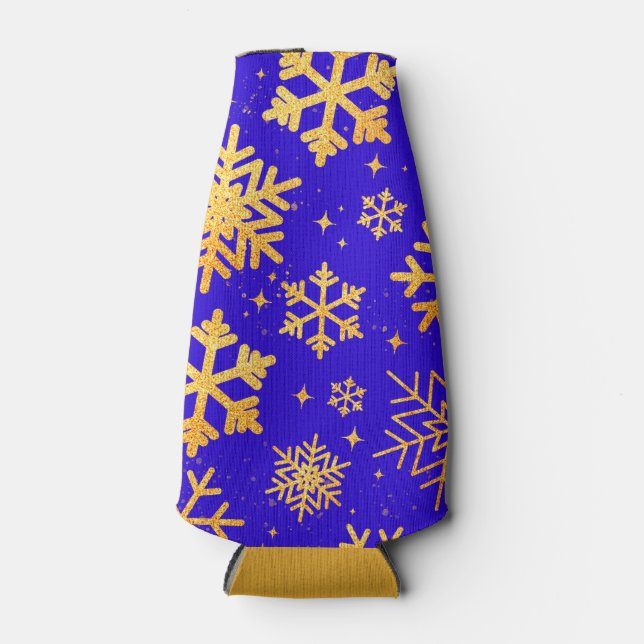 Gold Snowflake Elegance – Holiday Beverage Cooler (Front)