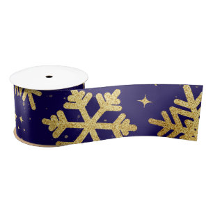 Gold Snowflake Elegance – Holiday Ribbon