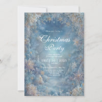 Gold Snowflake Icy Blue Floral Winter Wedding