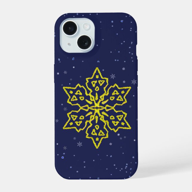 Gold Snowflake Iphone Case (Back)