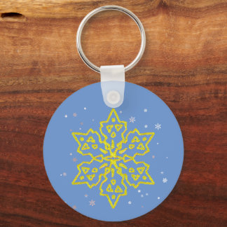 Gold Snowflake Keychain