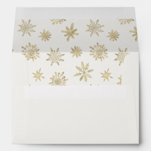 Gold Snowflake Merry and Bright Christmas Envelope