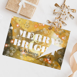 Gold Snowflake Merry & Bright Christmas Placemat