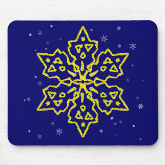 Gold Snowflake Mouse Pad