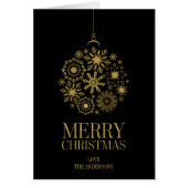 Gold Snowflake Ornament Christmas Greeting Card (Front)