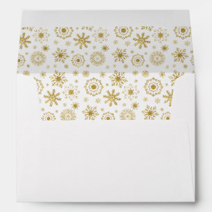 Gold Snowflake Ornament Christmas Holiday Envelope