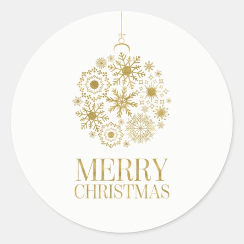 Gold Snowflake Ornament Christmas Holiday Stickers