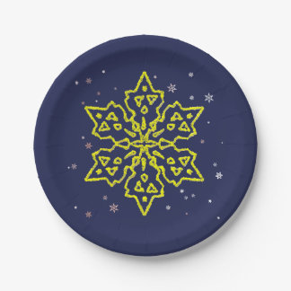 Gold Snowflake Paper Plates