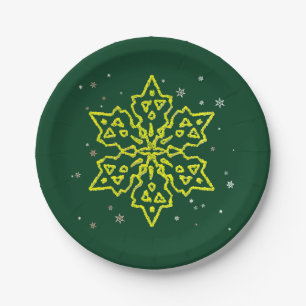 Gold Snowflake Paper Plates