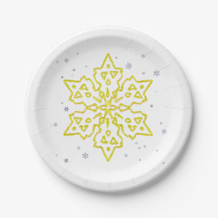 Gold Snowflake Paper Plates