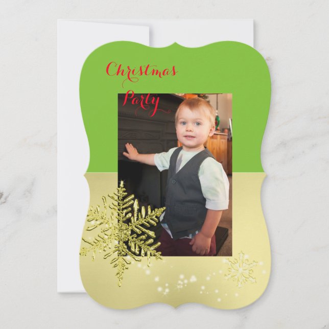Gold Snowflake Photo Template (Front)