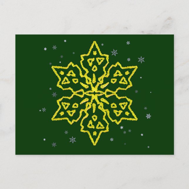 Gold Snowflake Postcard (Front)