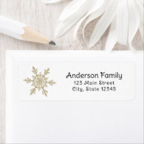 Gold Snowflake Return Address Label