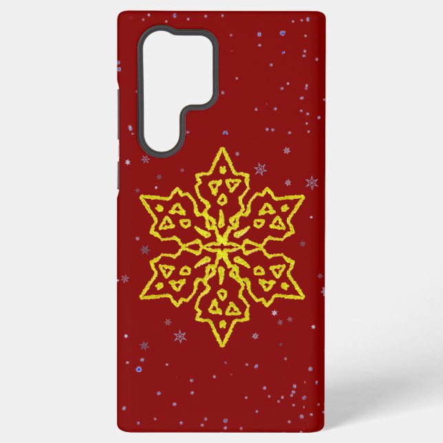 Gold Snowflake Samsung Galaxy Case (Back)