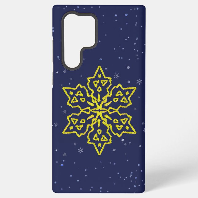 Gold Snowflake Samsung Galaxy Case (Back)