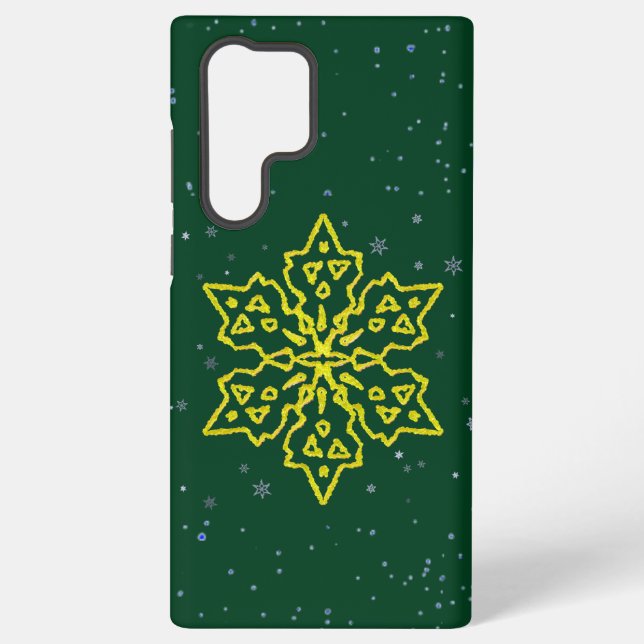 Gold Snowflake Samsung Galaxy Case (Back)