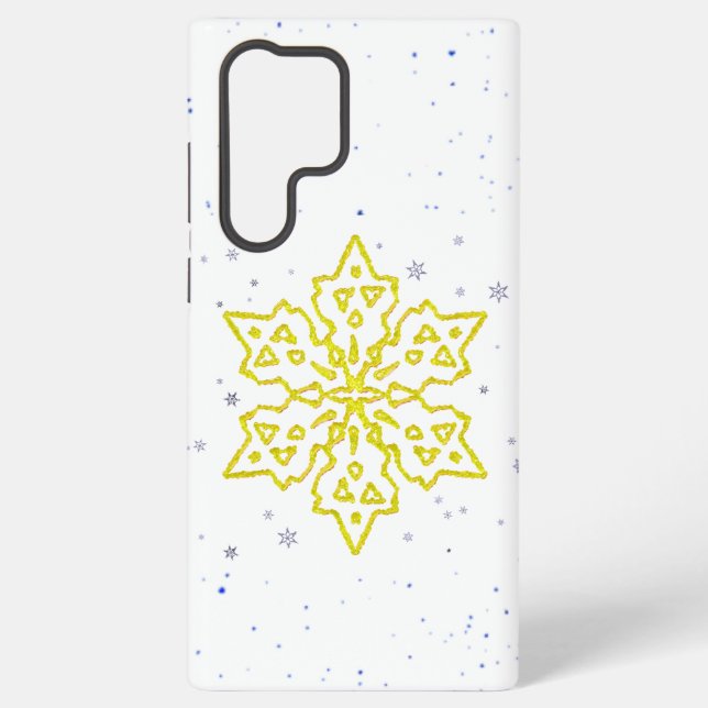 Gold Snowflake Samsung Galaxy Case (Back)