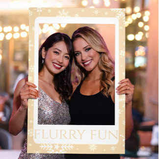 Gold Snowflake Selfie Frame, Custom Photo Frame