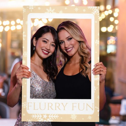 Gold Snowflake Selfie Frame, Custom Photo Frame