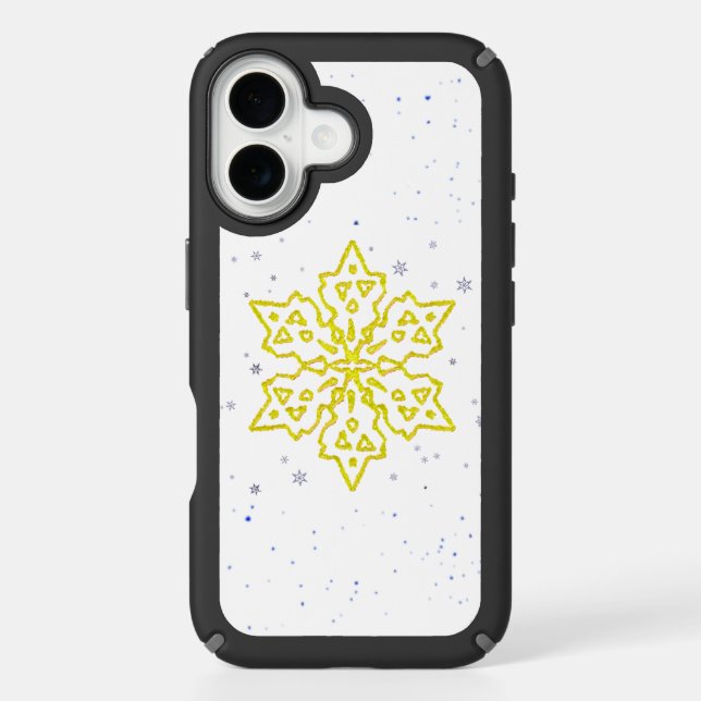 Gold Snowflake Speck iPhone Case (Front)