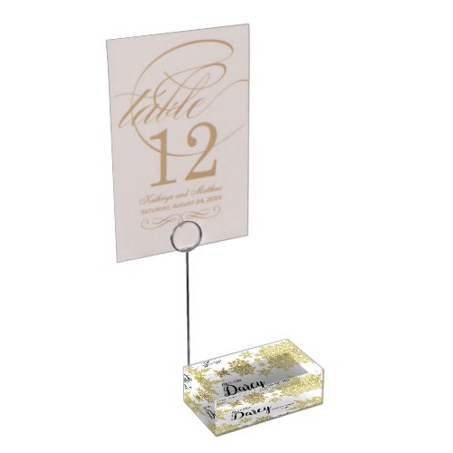 Gold Snowflake Table Number Holder