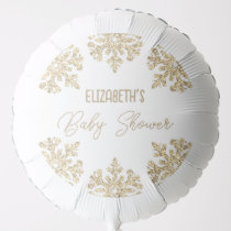 Gold Snowflake Winter Baby Shower Balloon