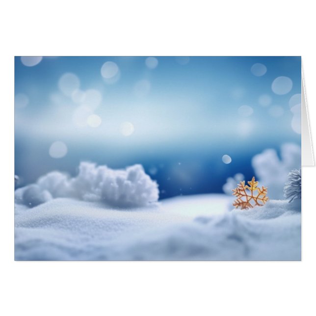 Gold Snowflake Winter Background Cards (Front Horizontal)