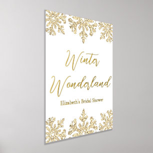 Gold Snowflake Winter Bridal Shower Foil Prints