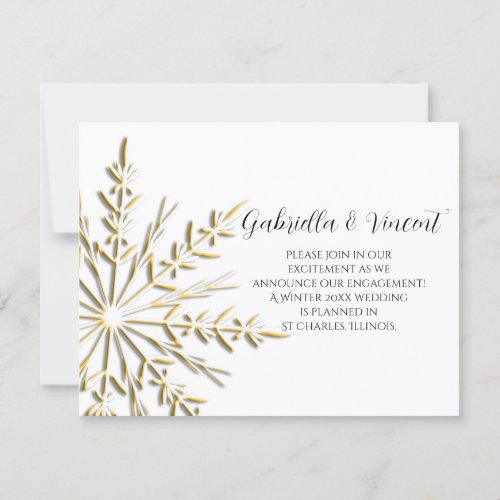 Gold Snowflake Winter Engagement Announcement