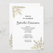 Gold Snowflake Winter Quinceanera Invitation (Front/Back)