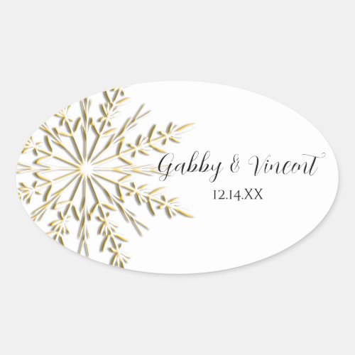 Gold Snowflake Winter Wedding Envelope Seals