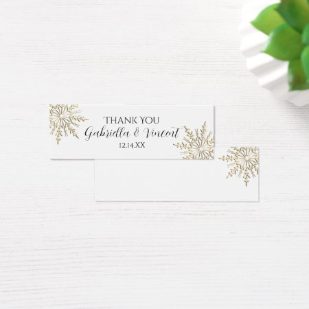 Gold Snowflake Winter Wedding Favor Tags