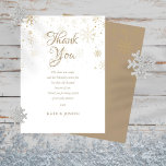 Gold Snowflakes Baby Shower Thank You Poem<br><div class="desc">Gentle gold snowflakes fall across your baby thank you message,  set in an elegant typography for the cute thank you poem. A perfect way to say thank you!
Designed by Thisisnotme©</div>