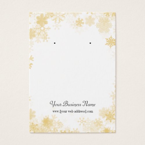 Gold Snowflakes Christmas Earring Display Card