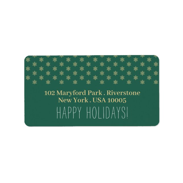 Gold Snowflakes, Christmas Label (Front)