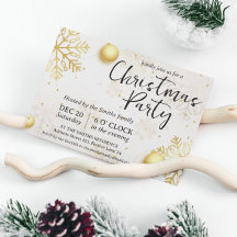 Gold Snowflakes Christmas Party
