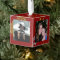 Gold Snowflakes Christmas Photos Cube Ornament