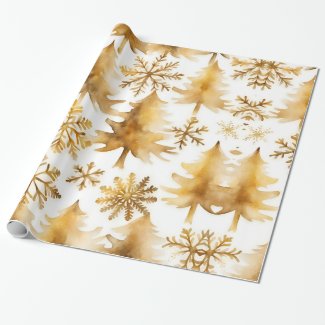 Gold Snowflakes Holiday Trees 