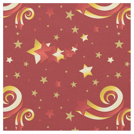 Gold Snowflakes on Christmas Red Fabric