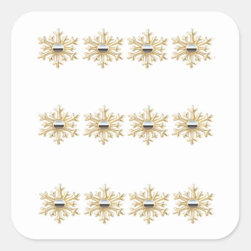 Gold Snowflakes Stickers