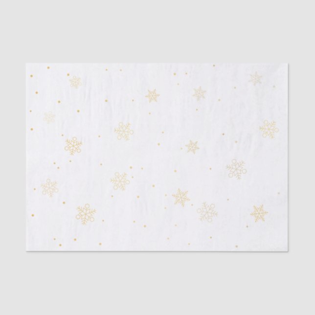 Gold Snowflakes Tissue Paper (Front)