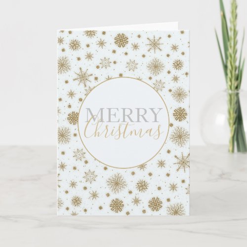 Gold Snowflakes White Design Card