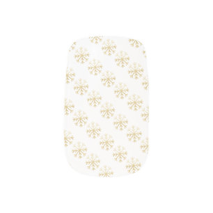Gold Snowflakes White Nail Polish Holiday Minx Nail Art