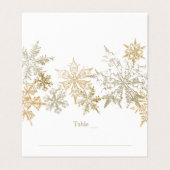Gold Snowflakes Winter Wedding Elegant Place Card (Outside Unfolded)