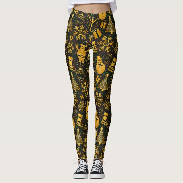 gold snowman leggings (Front)